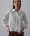 Cepli Kısa Kesim Gömlek - Beyaz