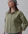 Cepli Kısa Kesim Gömlek - Haki