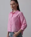 Cepli Kısa Kesim Gömlek - Pembe