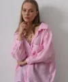 Cepli Oversize Gömlek - Pembe