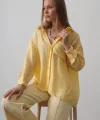 Cepli Oversize Gömlek - Sarı