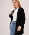 Cepli Salaş Model Triko Uzun Siyah Hırka