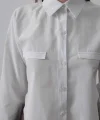 Cepli Uzun Kol Gömlek - Beyaz