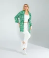 Çiçek Desen Yeşil Kimono