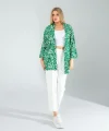 Çiçek Desen Yeşil Kimono