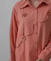 Çiçekli Oversize Gömlek  omon