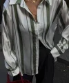 Çift Çizgili Saten Gömlek 3416
