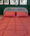 Çift Kişilik Doğal Yün Yorgan ve Yastık Takımı - Kırmızı