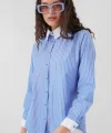 Çizgili Gömlek 20288  Mavi