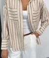 ÇİZGİLİ GÖMLEK - Bej