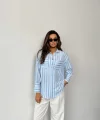 ÇİZGİLİ GÖMLEK - Mavi
