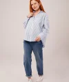 Çizgili Rahat Kesim avi Gömlek