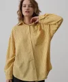 Çizgili Tek Cep Gömlek - Sarı