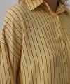 Çizgili Tek Cep Gömlek - Sarı