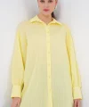 Çizgili Uzun Gömlek Tunik 5963 - Sarı