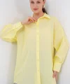 Çizgili Uzun Gömlek Tunik 5963 - Sarı