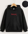Çocuk Unisex Kapüşonlu Babygirl Baskılı Sweatshirt - Siyah