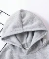 Çocuk Unisex Kapüşonlu Mini Kafa Baskılı Pamuklu Sweatshirt - Gri