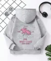 Çocuk Unisex Kapüşonlu Ön ve Arka California Baskılı Sweatshirt - Gri