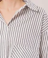 Crop odel Cepli Ve Çizgili Beyaz Gömlek