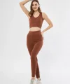 Crop Tayt İkili por Takımı  Kahve