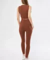 Crop Tayt İkili por Takımı  Kahve