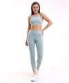Crop Tayt İkili Spor Takımı - Buz Mavisi