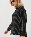 Çzigili Oversize Gömlek 20293 - Siyah