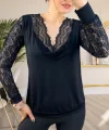 Dantel Detay Janes Sandy Kumaş Bluz