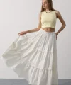 Dantel Detaylı Etek - Beyaz