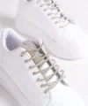 DELLA Bağcıklı Ortopedik Taban Taşlı Kadın Sneaker Spor Ayakkabı CBT - Beyaz