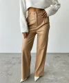 DERİ PALAZZO PANTOLON BORU PAÇA - Bej