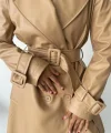 DERİ TRENÇKOT - Bej