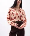 Desenli Crop Gömlek