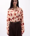 Desenli Crop Gömlek