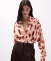 Desenli Crop Gömlek