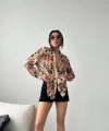 Desenli Oversize Gömlek