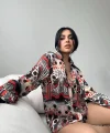 Desenli Oversize Gömlek
