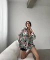 Desenli Oversize Gömlek
