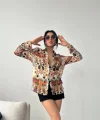 Desenli Oversize Gömlek