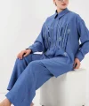 Desenli Tunik Pantolon İkili Takım 6720 - İndigo