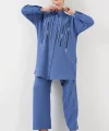 Desenli Tunik Pantolon İkili Takım 6720 - İndigo