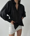Dökümlü Saten Gömlek