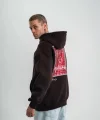 Double Oversize Kapşonlu Dijital Patchli SweatShirt - Kahve