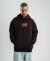 Double Oversize Kapşonlu Dijital Patchli SweatShirt - Kahve
