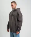 Double Oversize Kapşonlu Nakışlı SweatShirt - Füme