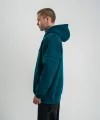 Double Oversize Kapşonlu Nakışlı SweatShirt - Koyu Deniz Yeşili