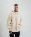 Double Oversize Kapşonlu Nakışlı SweatShirt - Krem