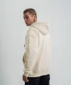 Double Oversize Kapşonlu Nakışlı SweatShirt - Krem