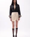 Düğme Detay Anvelop Mini Etek